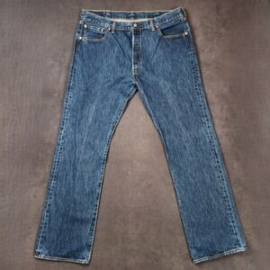 Levis 501 Jeans Mens W40 L34 Blue‎ Button Fly Straight Leg Casual Denim